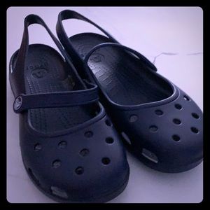 Navy blue crocs maryjane